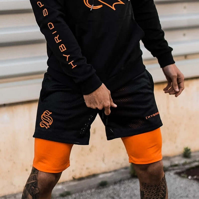 Pantalón corto deportivo de doble capa para hombre