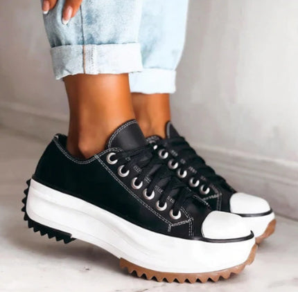 Zapatillas unisex de lona con suela gruesa para uso diario