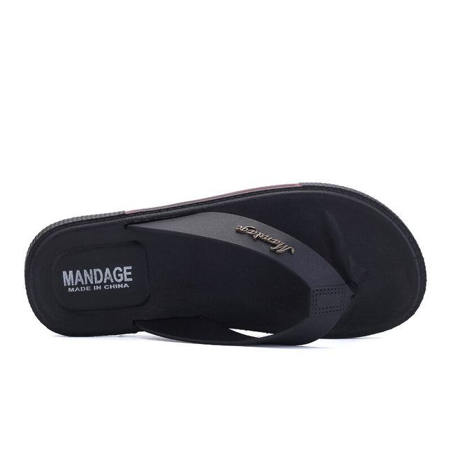 Sandalias para hombre Mandage negras, ideales para la playa y paseos cómodos, diseño casual y resistente.