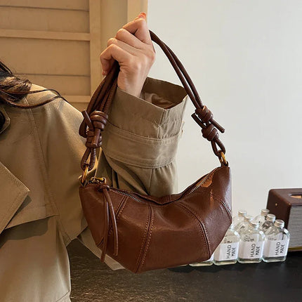Brown bag women's crossbody bag cow horn bag - tugranalmacen.com
