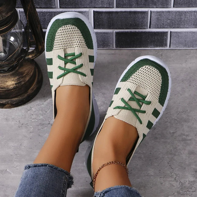 Zapatillas de malla planas azul púrpura