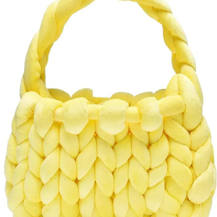 Bolsa de cartero tejida a mano con hilo hilado y núcleo de terciopelo de cristal. - tugranalmacen.com