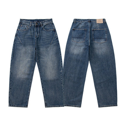 Pantalones vaqueros hombre azules casuales con tiro medio