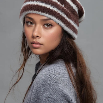 Gorro térmico con rayas difusas en contraste - tugranalmacen.com