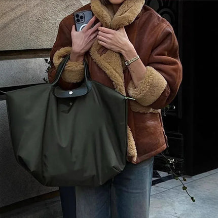 Chaqueta de una pieza de piel con cuello de borrego estilo europeo y americano - tugranalmacen.com