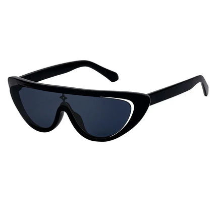Gafas de sol estilo punk Y2K negro