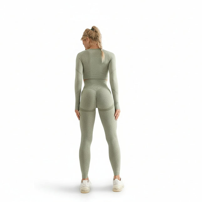 traje de yoga sin costuras en color negro
