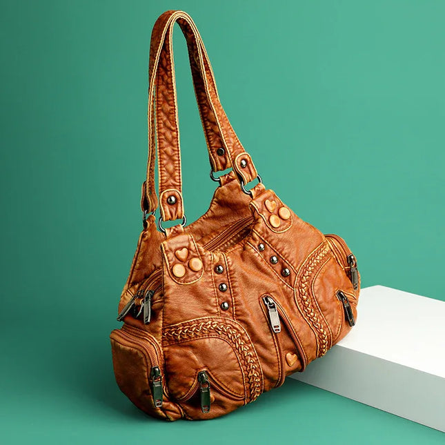 Vintage women's handbag large capacity single shoulder crossbody bag - tugranalmacen.com
