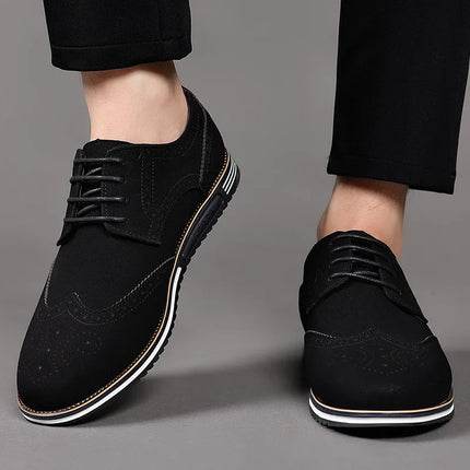 Fashionable men's white sole widened carved leather shoes for men - tugranalmacen.com