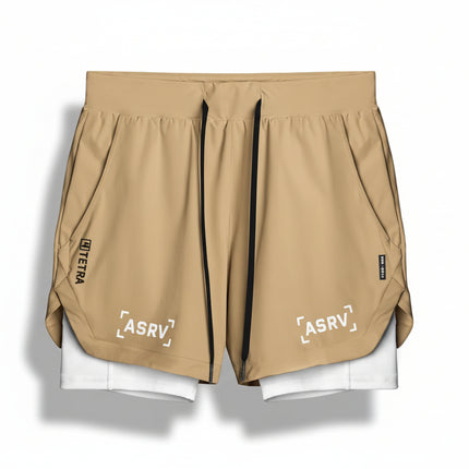 Pantalones cortos deportivos de doble capa