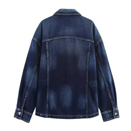 Chaqueta Vaquera de Mujer - Denim Azul Oscuro Estilo Clásico