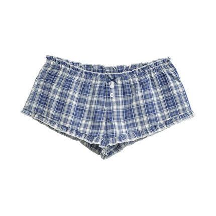 Shorts a cuadros con cintura elástica para mujer