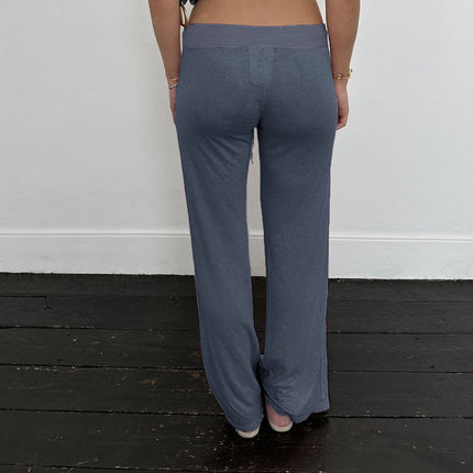 Pantalones ajustados de punto azul
