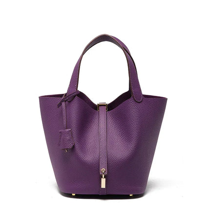 Head layer cowhide bucket bag women's leather high-end handbag - tugranalmacen.com