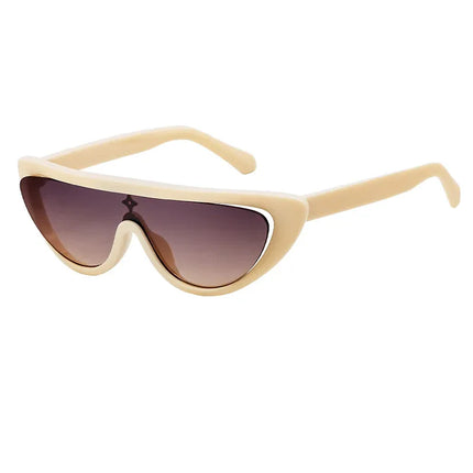 Gafas de sol de fiesta de una pieza con forma de ojo de gato para mujer, marca de lujo, con protección UV400, estilo punk Y2K, a la moda - tugranalmacen.com