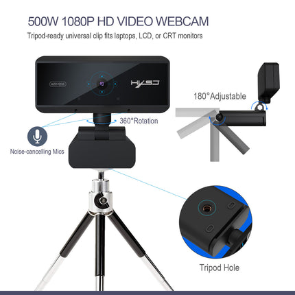 Cámara web 1080P con enfoque automático para videollamadas