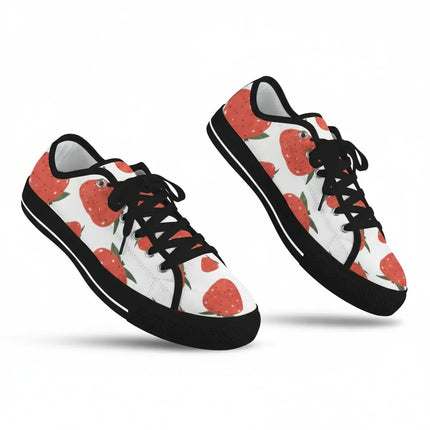 Zapatillas Seattle mujer modelo Strawberry, deportivas, blancas con estampado de fresas, tela canvas