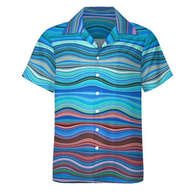Camisa de cuello cubano Waves multicolor  para hombre