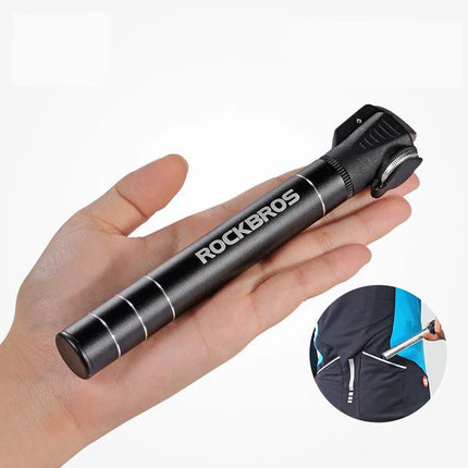 ROCKBROS Bicycle Pump Mini Portable Light Aluminum Alloy Bike Pump Air Pump Mountain Cycling Tire Inflator Schrader Presta Valve - tugranalmacen.com