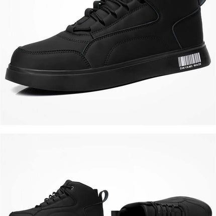Zapatillas deportivas de caña alta negras con cordones para hombre