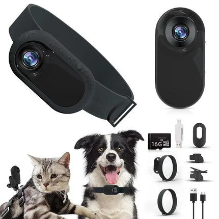 Cámara portátil con clip magnético para collar, cámara deportiva HD para exteriores, cámara para mascotas - tugranalmacen.com