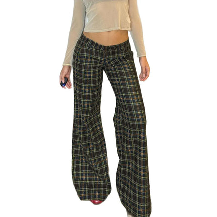 Pantalones Casuales de Tejido Tartán Escoces f.seo - tugranalmacen.com