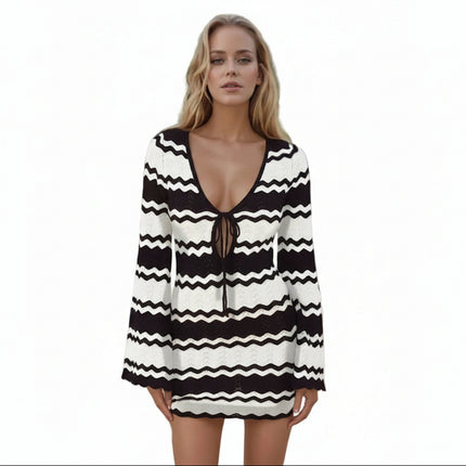 Vestido playero blanco con lazo