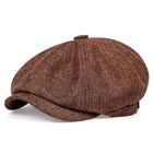 Gorra boina 8 paneles estilo irlandés, color marrón