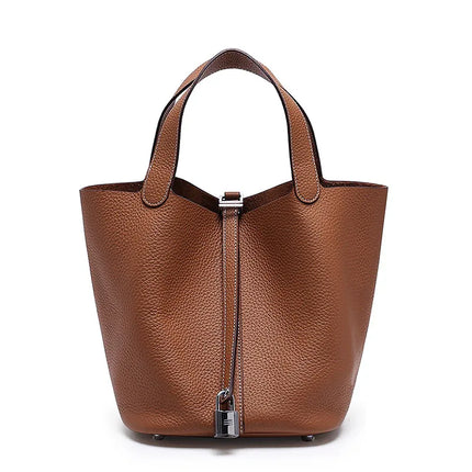Head layer cowhide bucket bag women's leather high-end handbag - tugranalmacen.com