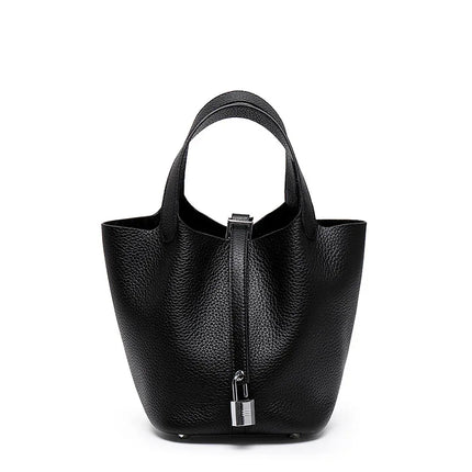 Head layer cowhide bucket bag women's leather high-end handbag - tugranalmacen.com