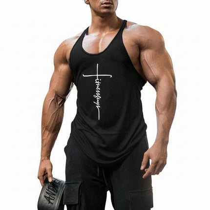 Camiseta de tirantes en algodón para culturismo y fitness.