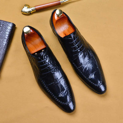 Zapatos Oxford de Cuero Premium para Hombre color Negro