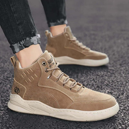 Zapatillas casual de ante para hombre-Comodidad y estilo urbano y confort, suela gruesa para mejor amortiguación. 