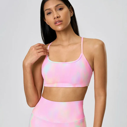 Camisola deportiva con espalda cruzada y escote redondo