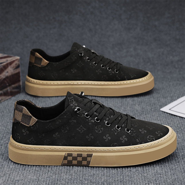 Zapatos de lona negros para hombre con suela cómoda y transpirable