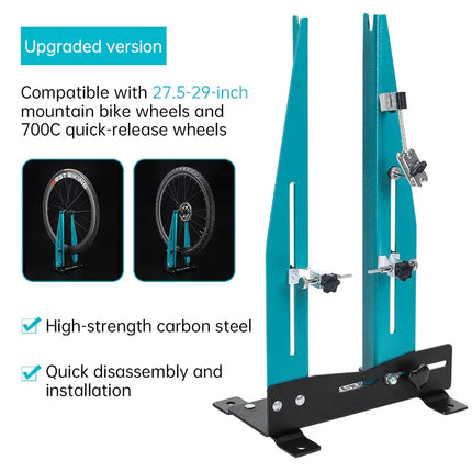 Soporte para alinear ruedas de bicicleta