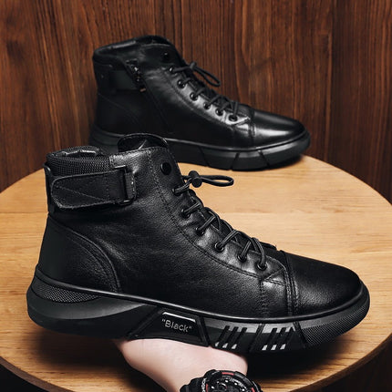 Botas de cuero para hombre con diseño elegante y caña alta