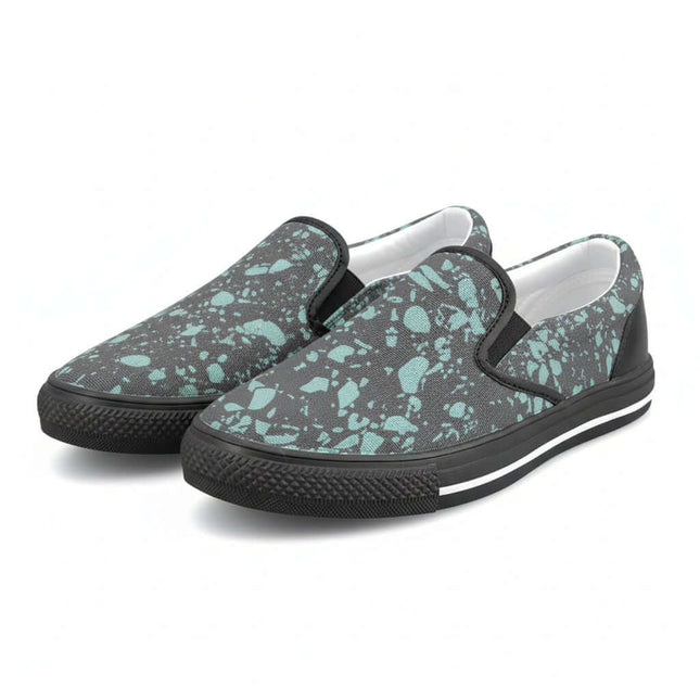 zapatillas slip-on modelo Drip en tonos turquesa y gris
