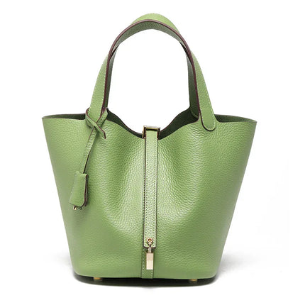 Head layer cowhide bucket bag women's leather high-end handbag - tugranalmacen.com