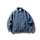 Chaqueta denim azul de hombre estilo retro urbano