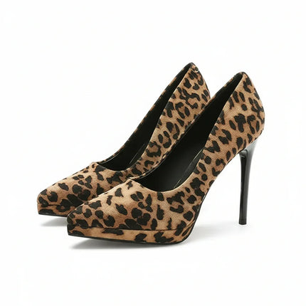 Zapatos Stiletto de tacón de aguja con plataforma color negro