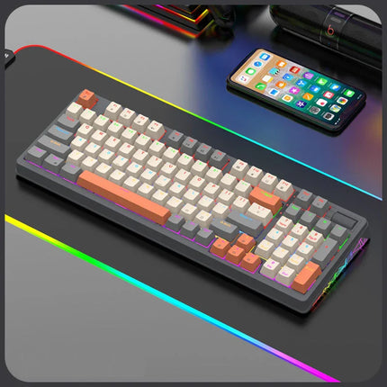 XUNFOX K85 wired mechanical keyboard for esports games, hot swappable desktop computer for office and home use, illuminated USB - tugranalmacen.com