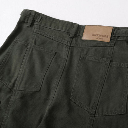 Pantalones holgados estilo retro urbano para hombre en verde militar