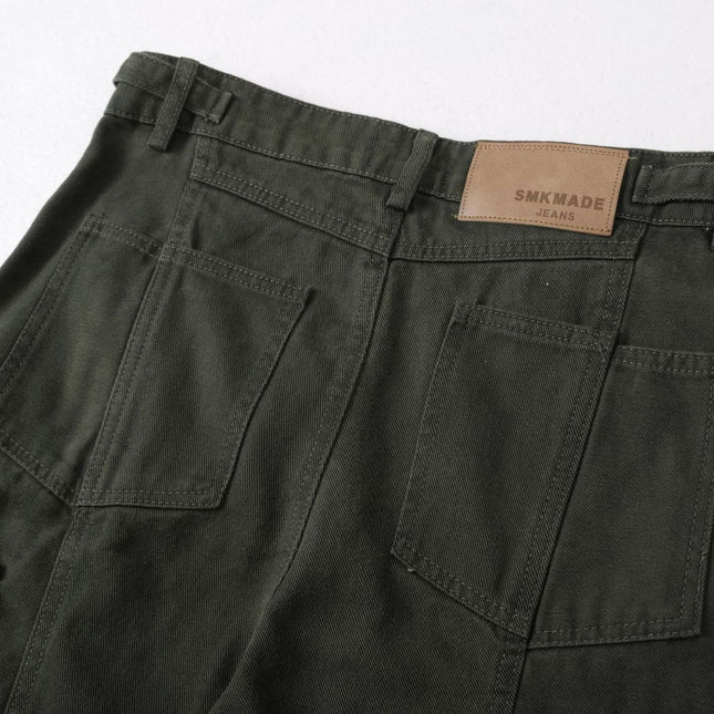 Pantalones holgados estilo retro urbano para hombre en verde militar