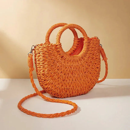 Grass woven bag women's bag ins versatile beach bag - tugranalmacen.com