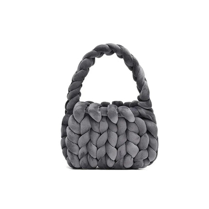 Bolsa de cartero tejida a mano con hilo hilado y núcleo de terciopelo de cristal. - tugranalmacen.com