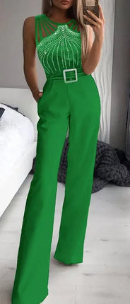 Mono Elegante de Mujer con Pedreria - Espalda Descubierta Negro