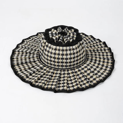 Sombrero de sol ala ancha en fibra vegetal para verano