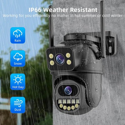 Cámara WiFi inalámbrica para exteriores con control remoto móvil de 360 grados y doble pantalla f.seo - tugranalmacen.com