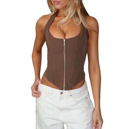 Top corto sin espalda y sin tirantes con cremallera - tugranalmacen.com